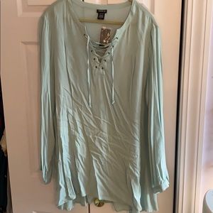 Torrid Light Teal Long Sleeve Dress